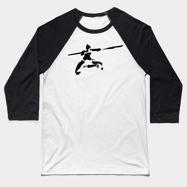 Kung-fu stickfighter Baseball T-Shirt by Nikokosmos